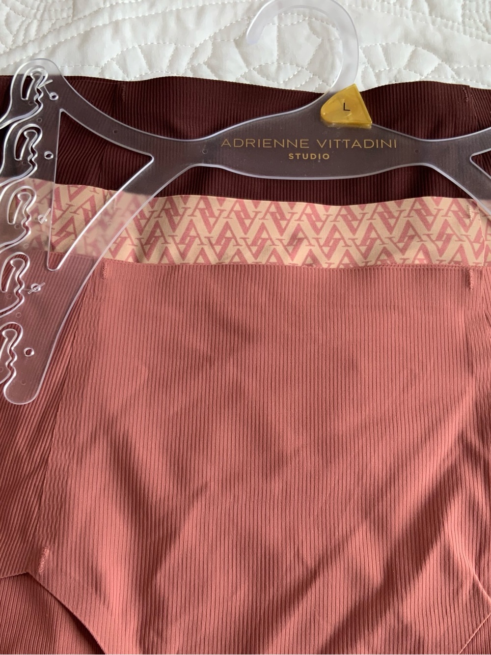 Adrienne Vittadini High-Waist Ribbed Briefs in Dusty Rose, AD and deep brown